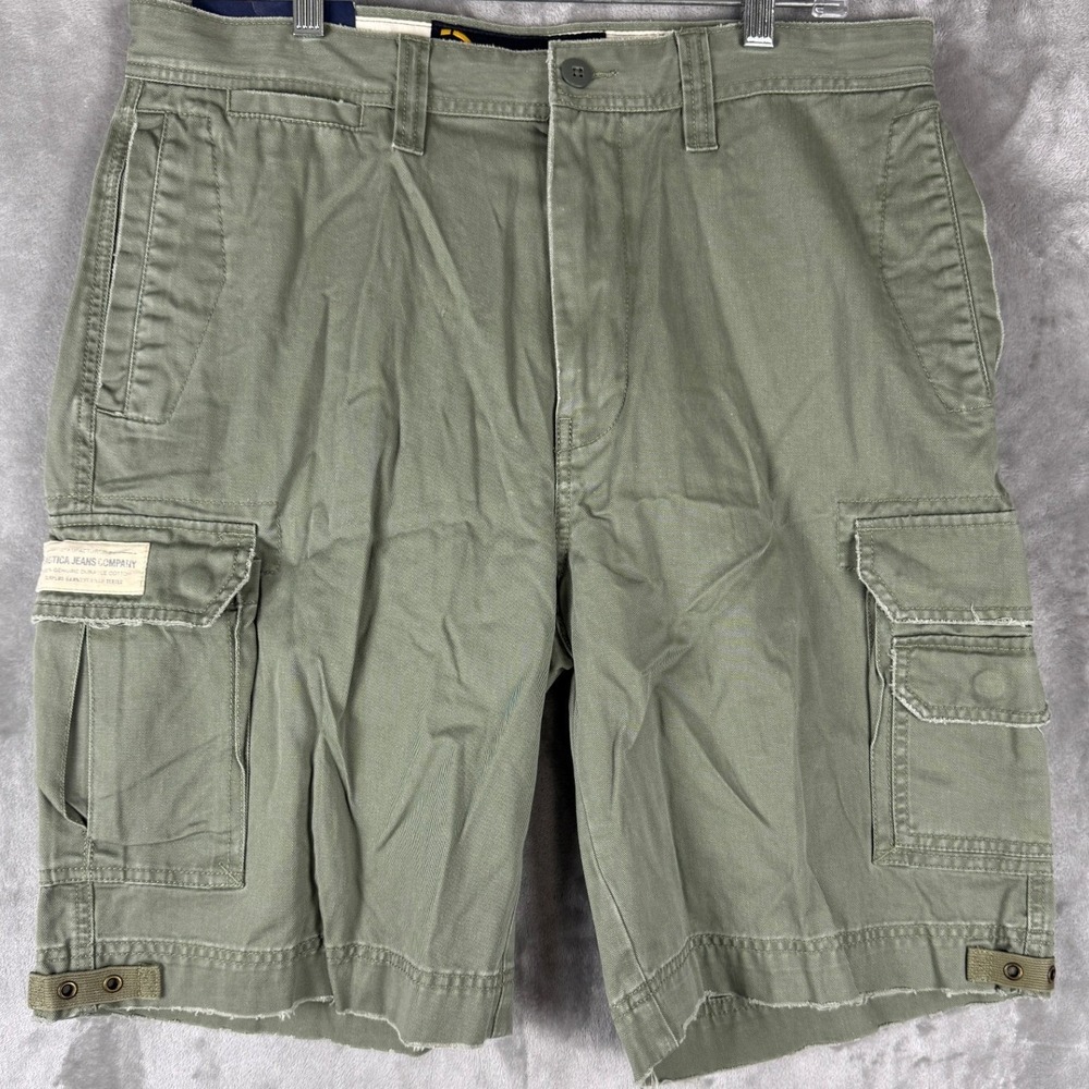 NWT Nautica Jeans Company Cargo Shorts Khaki Green Men's Size 33 Utility Pockets